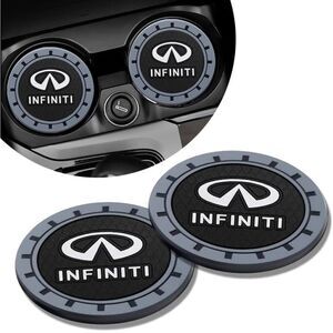 Infinity car cup Coasters in black and gray. Set of 2 NWT